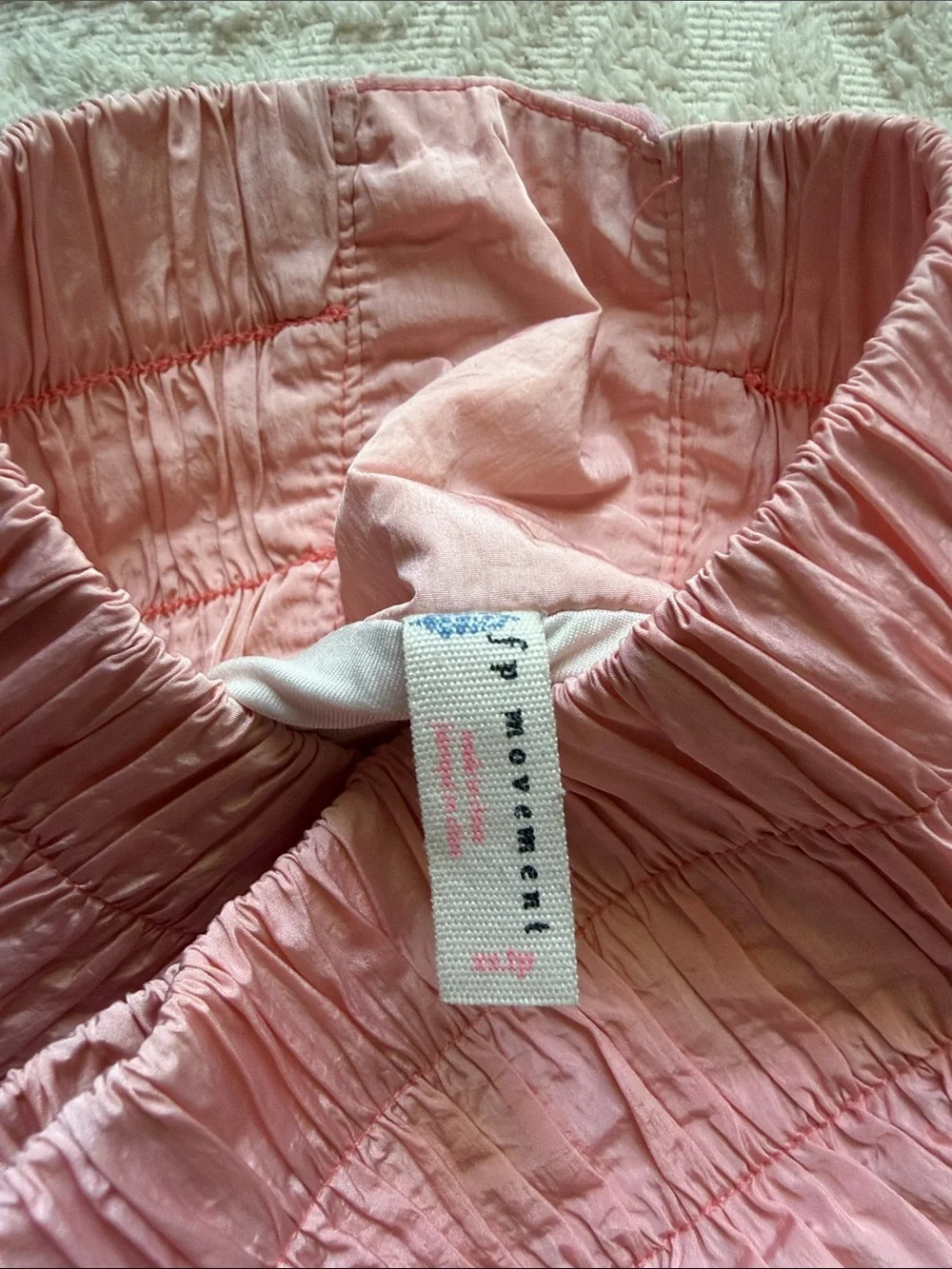 Women's Pink High-Waist Smocked Shorts - Picture 3 of 3